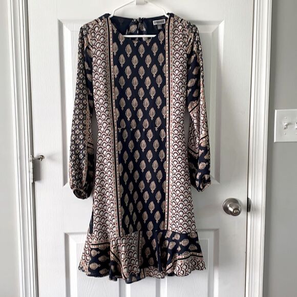 Chelsea 28 Cutout Back Ruffle Hem Long Sleeve Dress - Picture 1 of 5